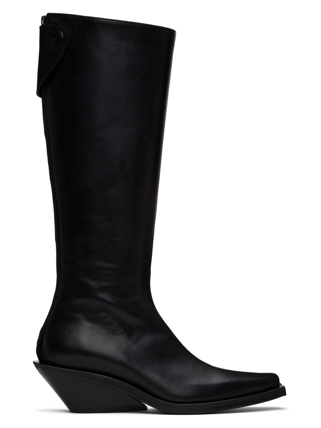 Ann Demeulemeester Black Auke Pointy Medium Heel Tall Boots
