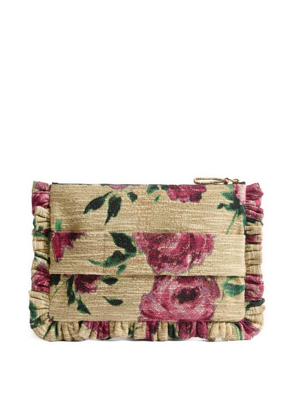 floral-pattern clutch bag - 3