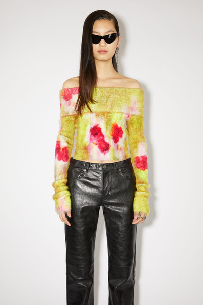 Acne Studios Off shoulder print jumper - Yellow/pink outlook