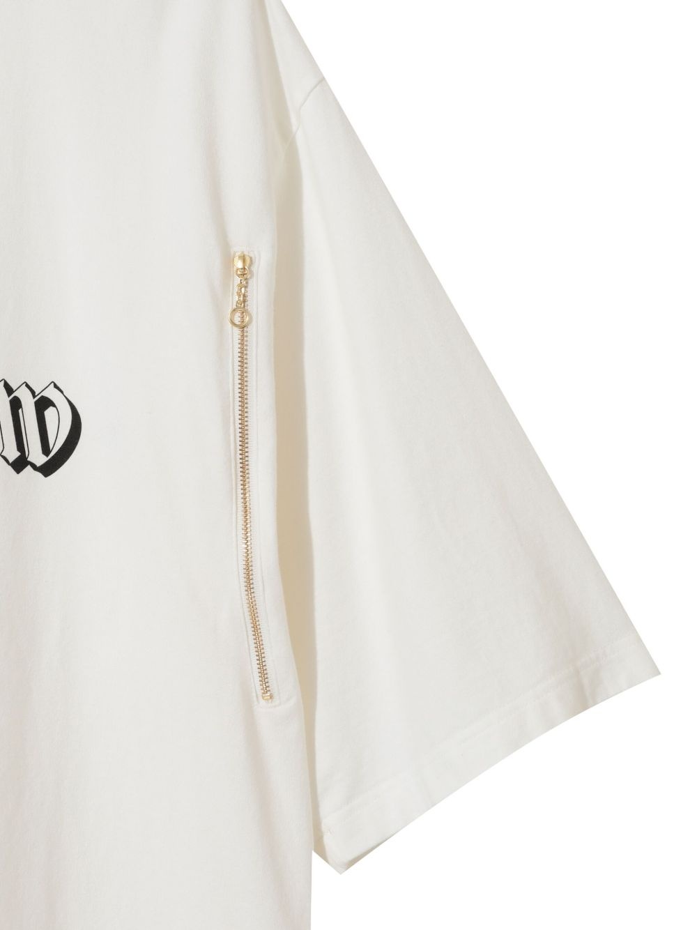 zip-detail cotton T-shirt - 3
