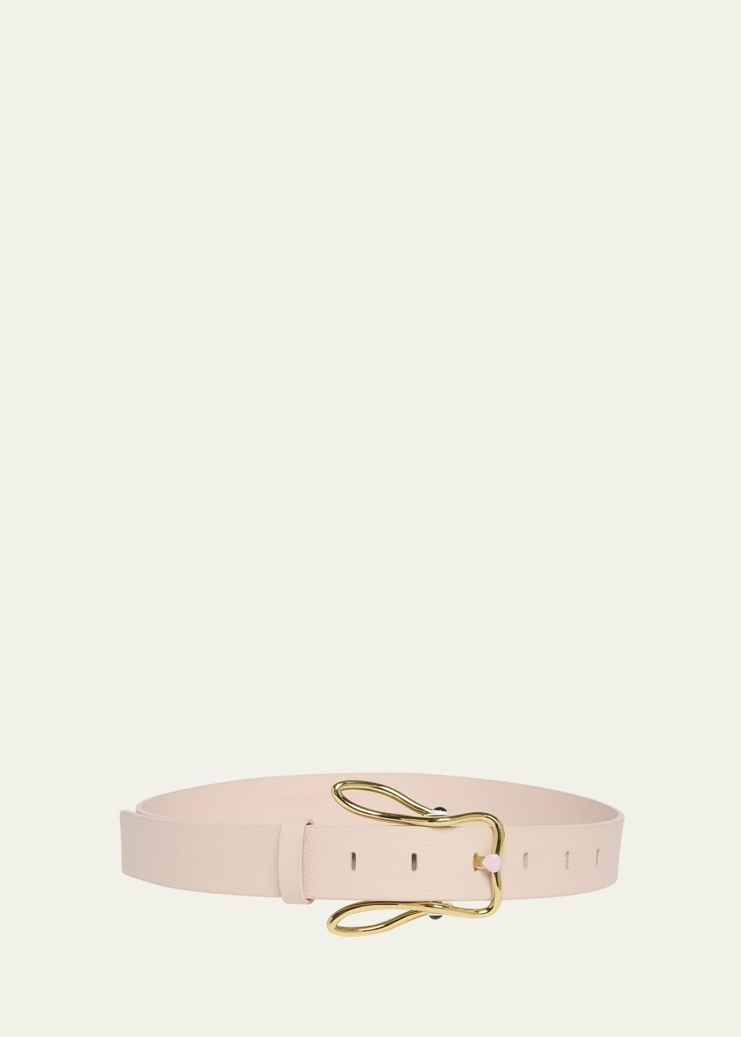 Bunny Buckle Leather Belt - 1