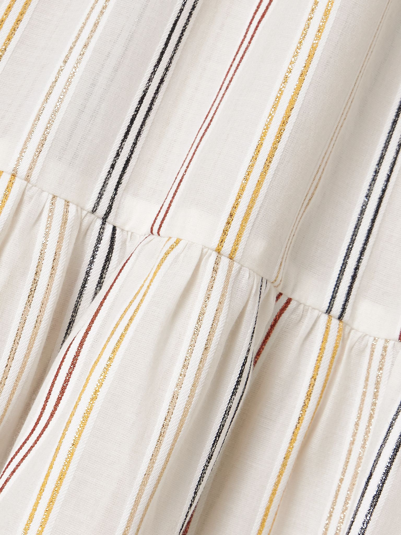 Irisée Brillante metallic striped cotton-blend voile maxi wrap skirt Off-white - 4