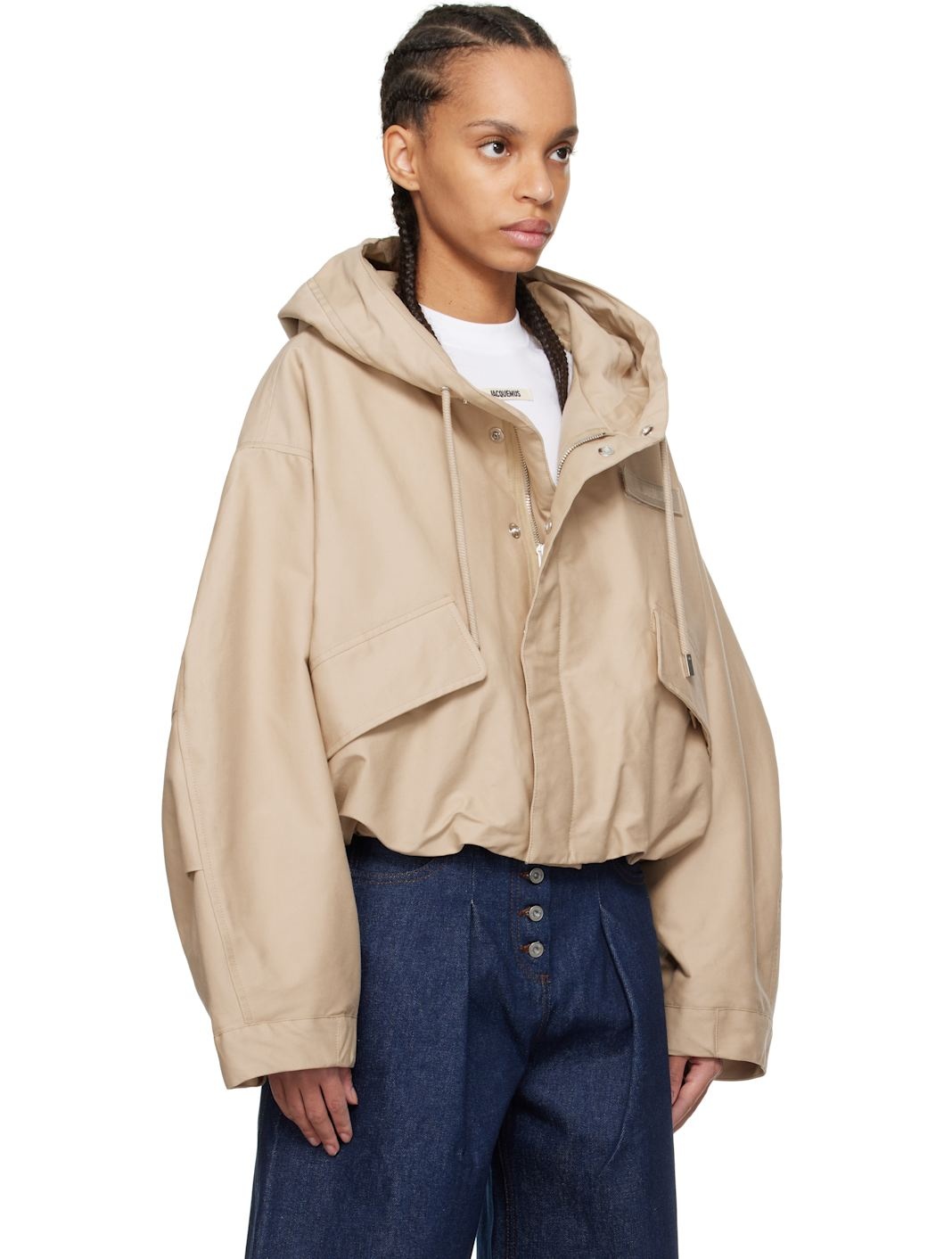 Beige 'The Caraco cropped parka' Jacket - 2