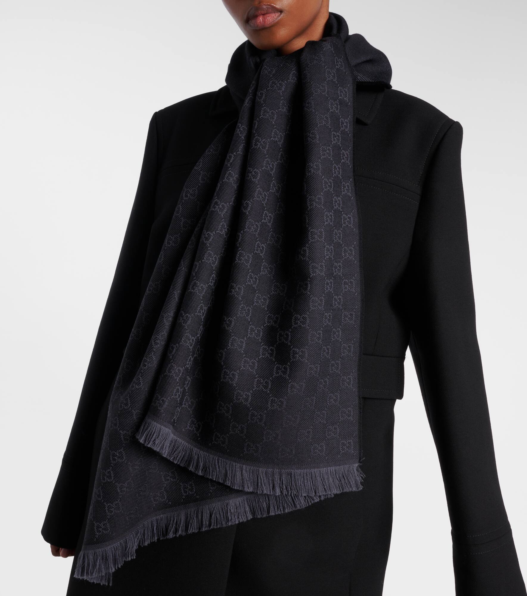 GG wool jacquard scarf - 2