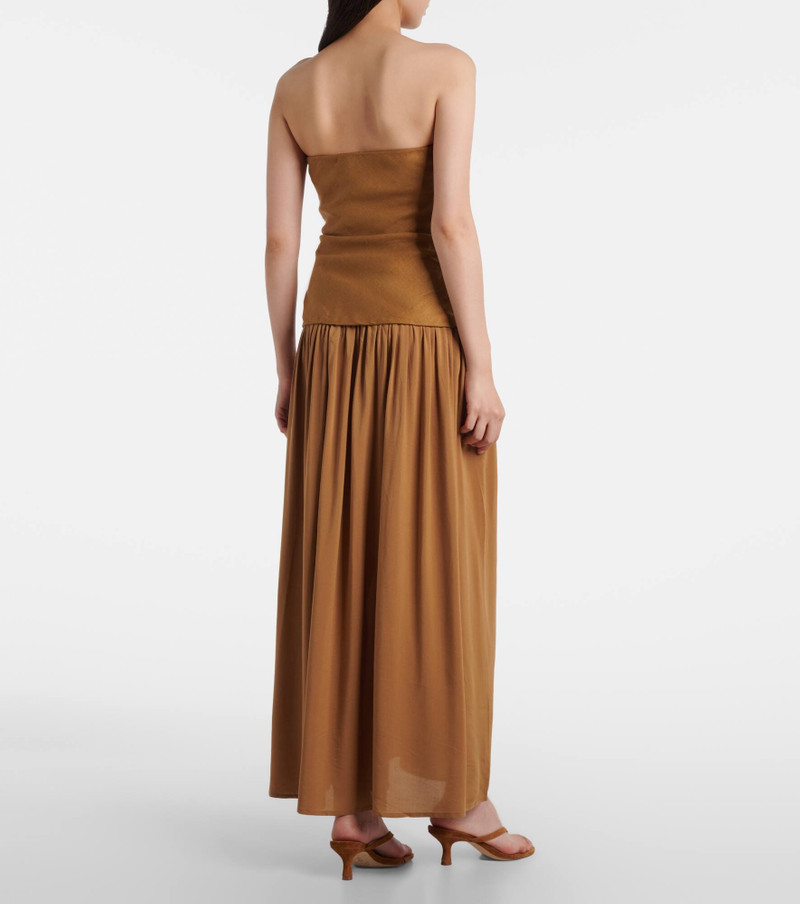 Hedy gathered linen maxi dress 3