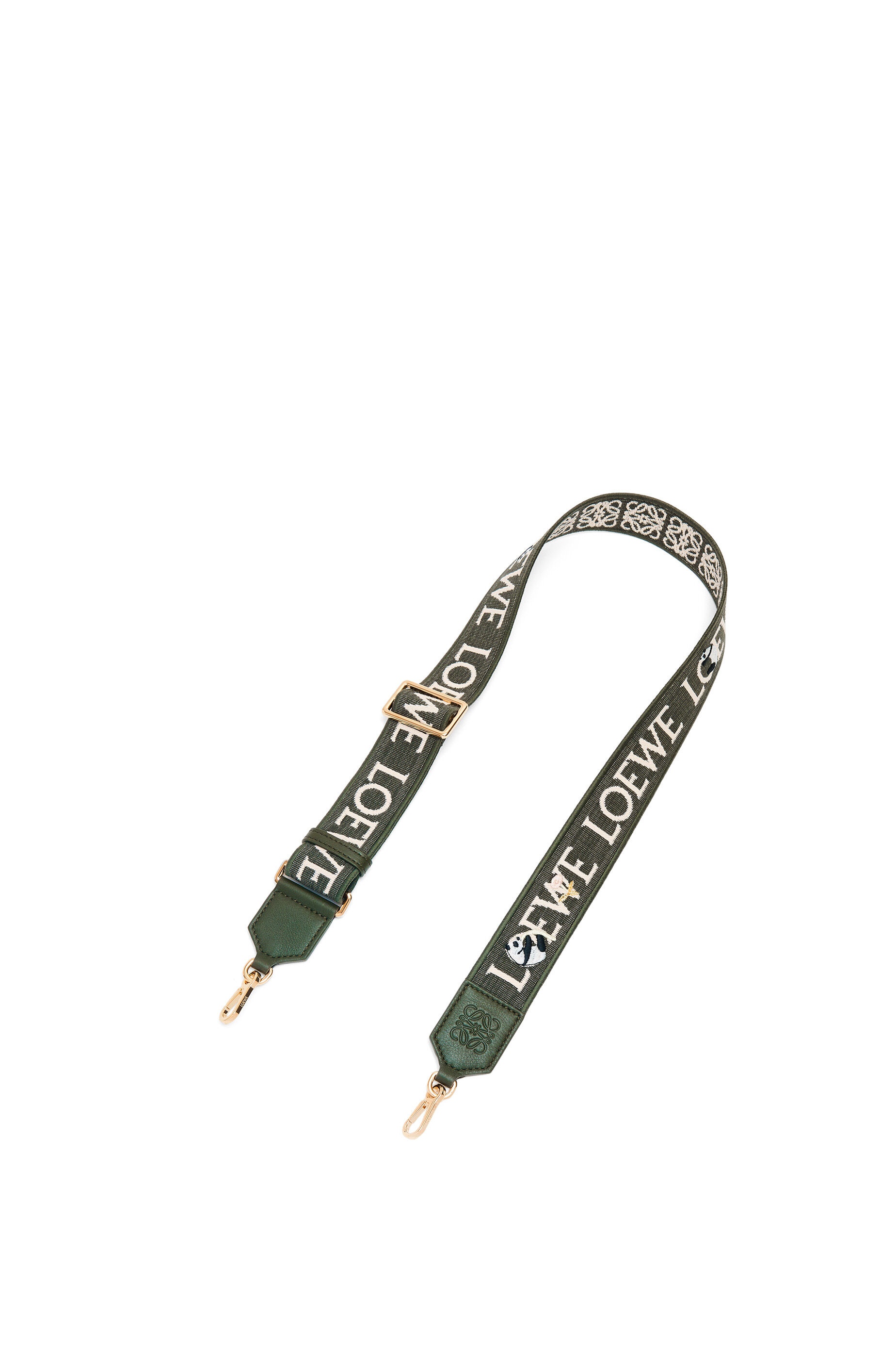 Panda Anagram strap in jacquard and calfskin - 1
