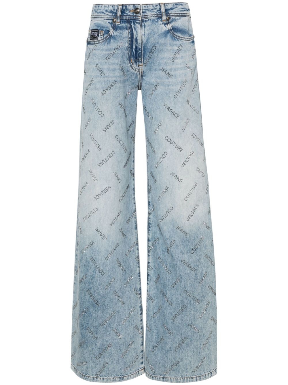 crystal-logo straight-leg jeans - 1