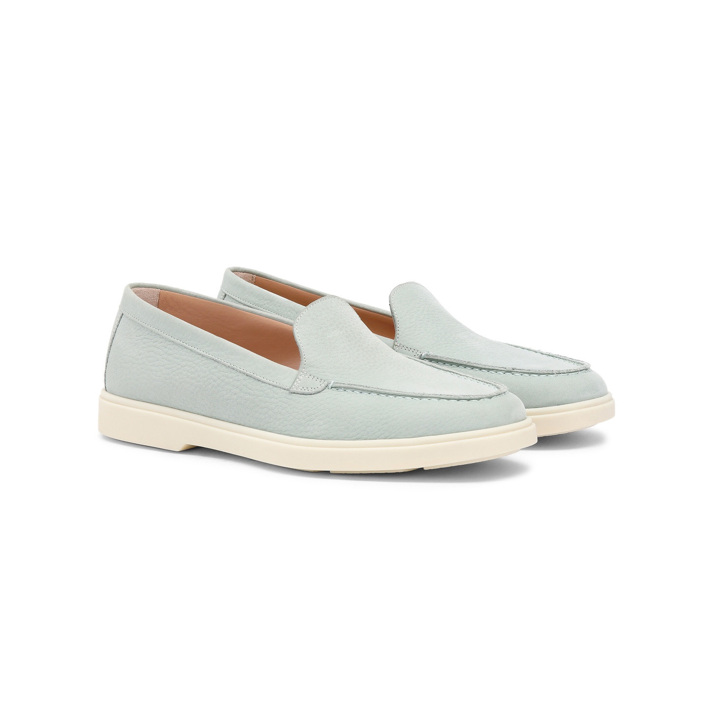 Women's light blue nubuck loafer - 3