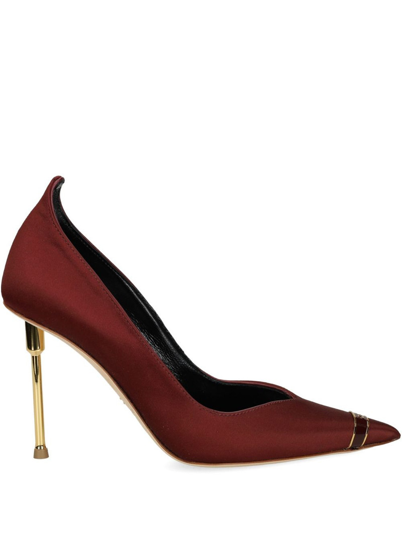 metallic-trimmed pointed-toe pumps 1