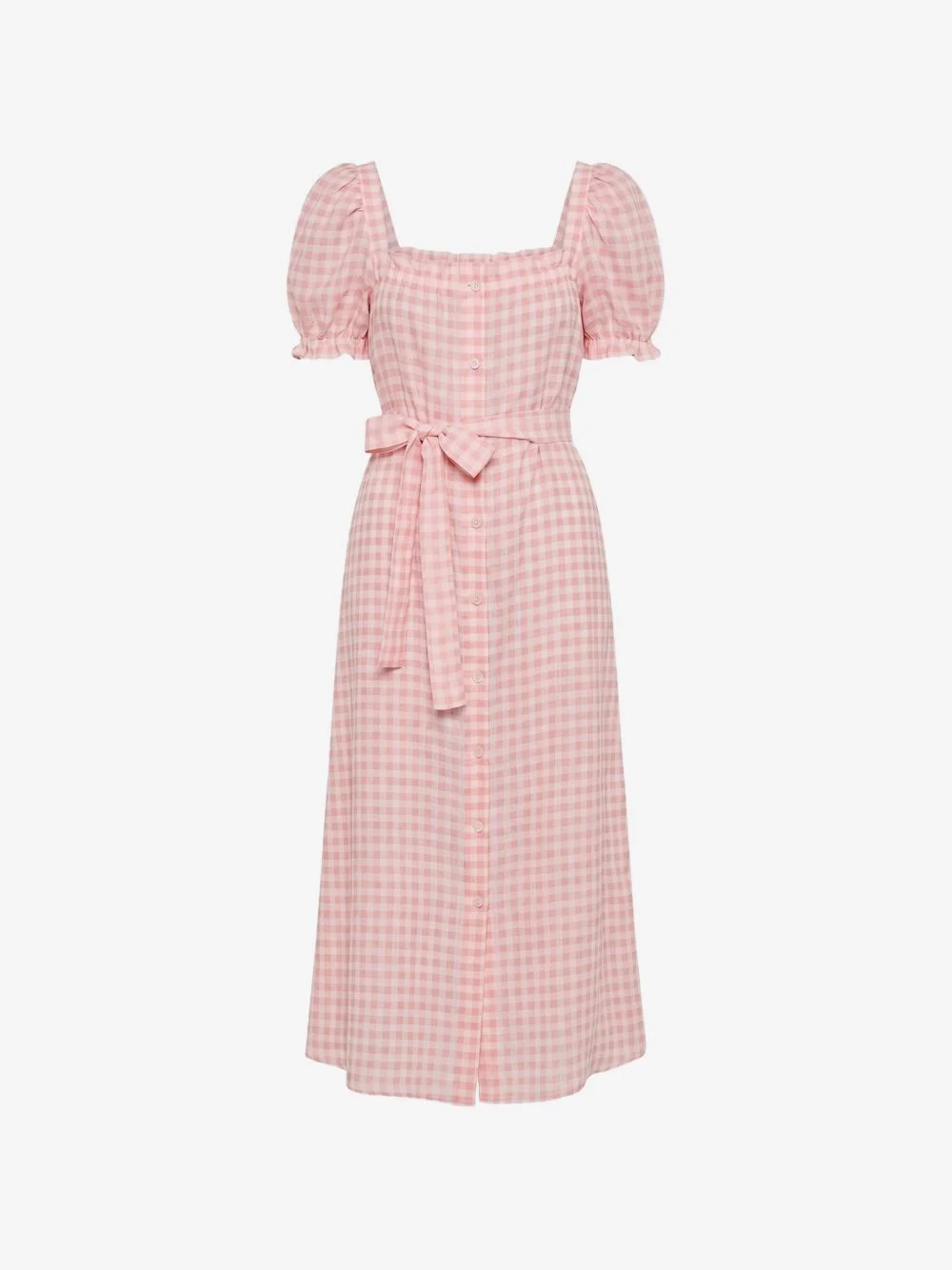 Brigitte gingham-check linen maxi dress - 1