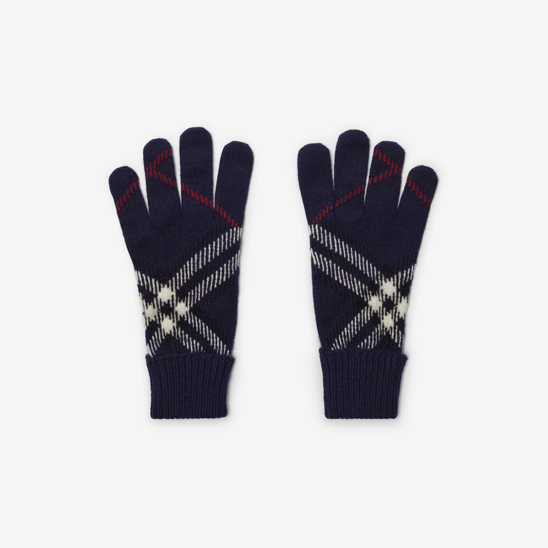 Check Cashmere Blend Gloves 1