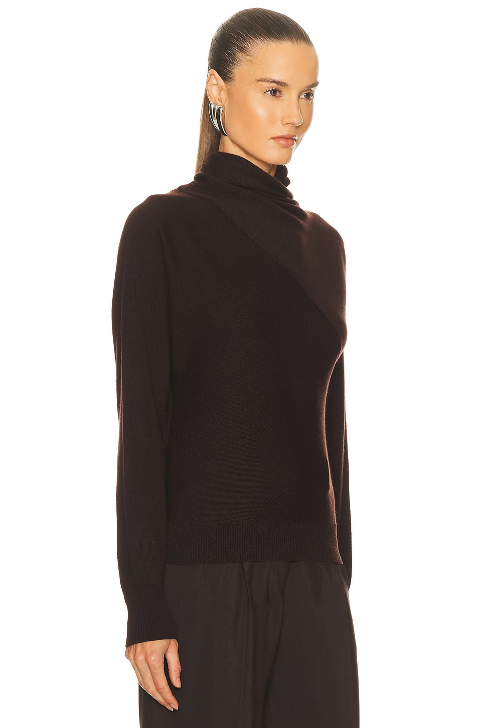 Cashmere Wrap Collar Sweater - 2