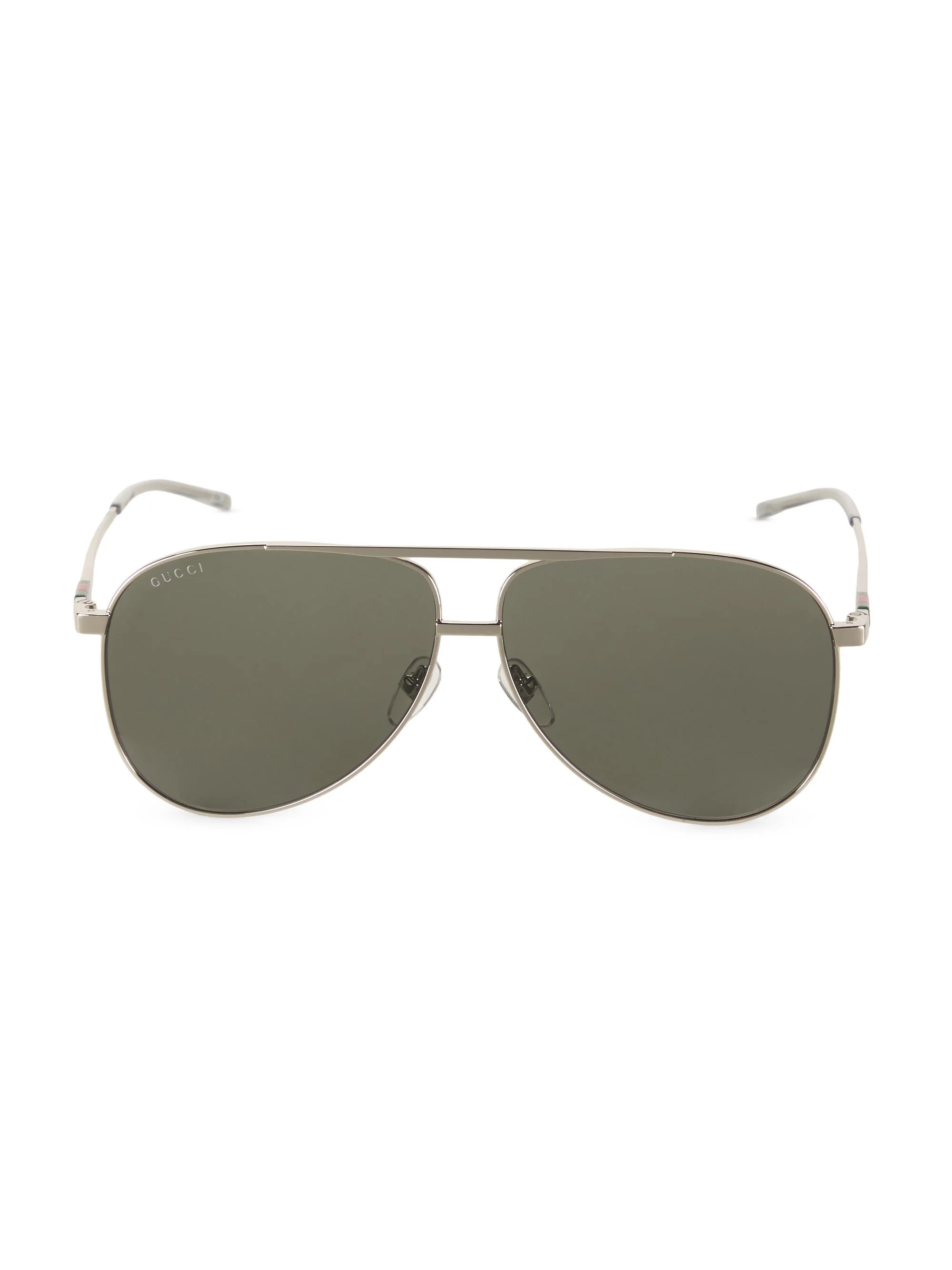 Men's GG167S 62MM Navigator Sunglasses - Silver Black - 1
