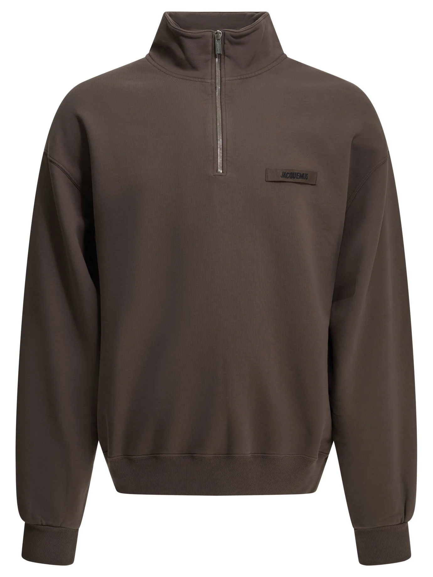 Jacquemus Le Camionneur Gros Grain Half Zip Sweatshirt Brown - 1