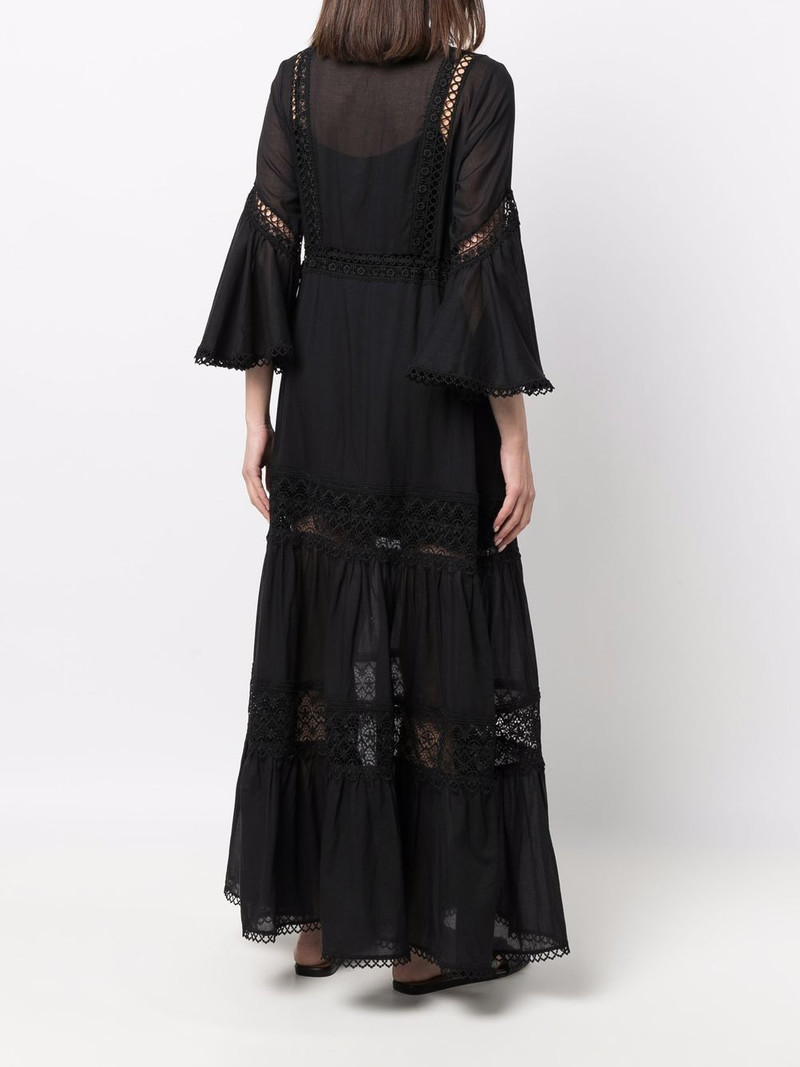 floral-lace embroidered V-neck dress 4