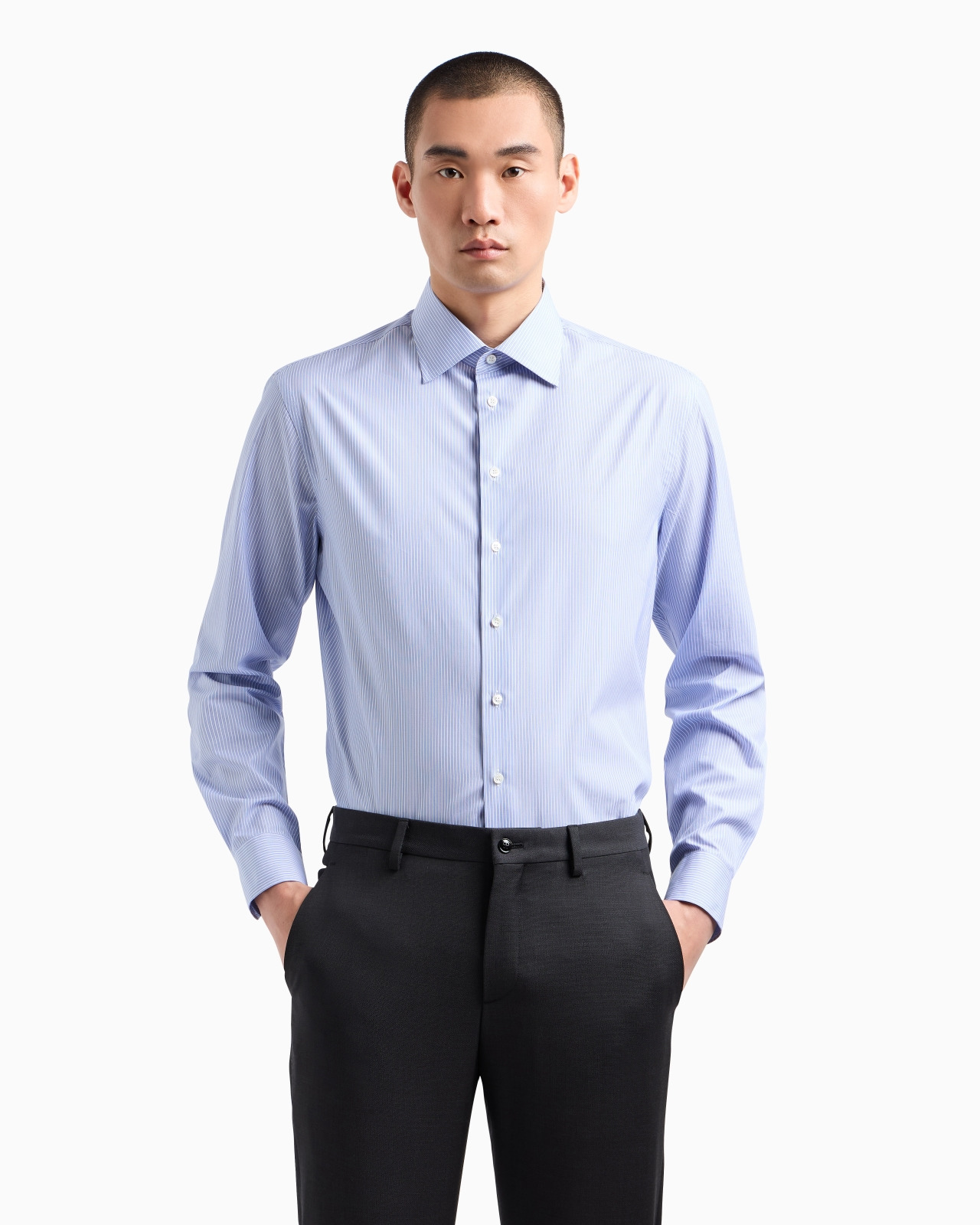 REGULAR-FIT SHIRT IN STRIPED LUXURY COTTON - 4