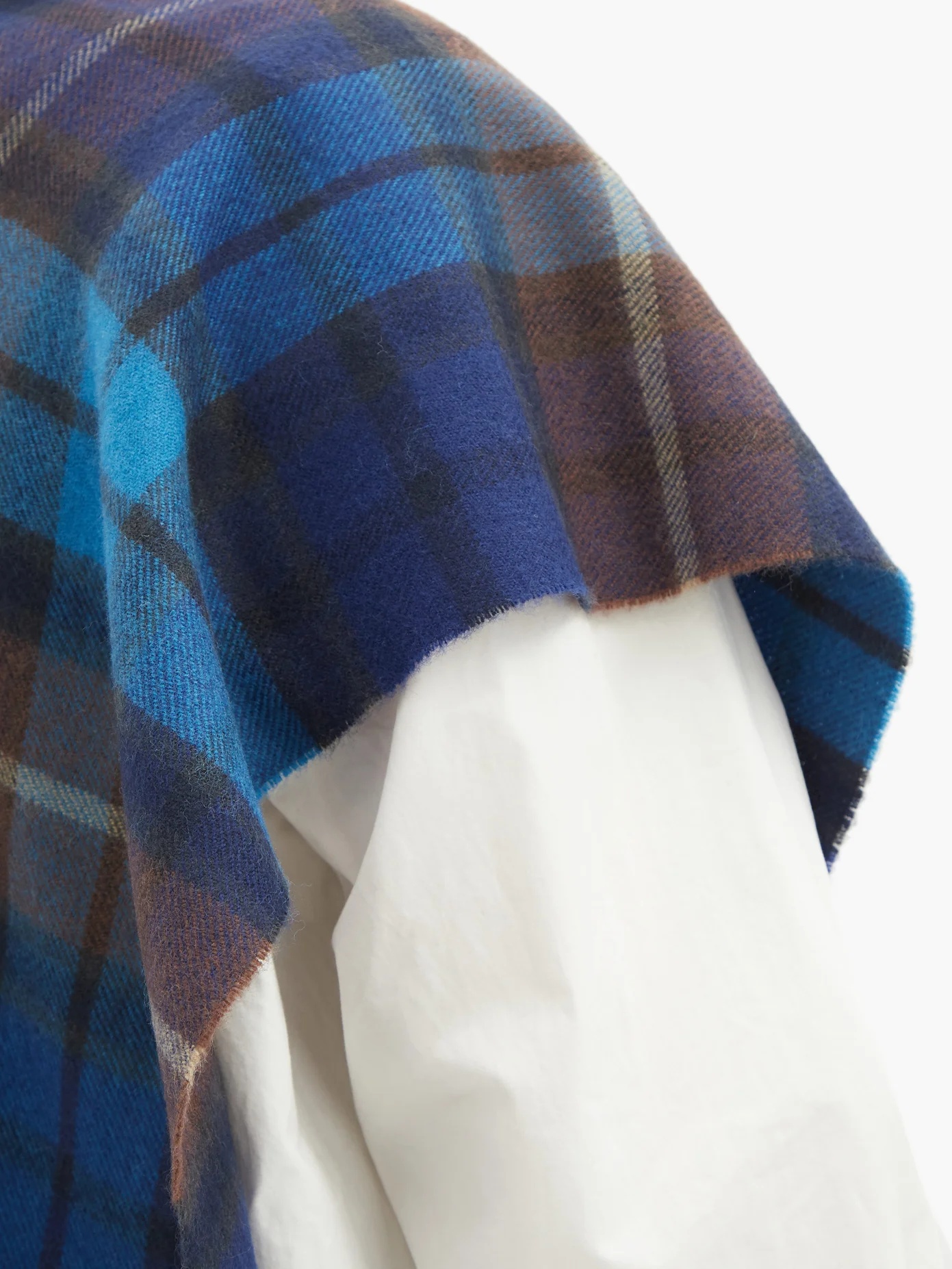 Tartan wool poncho - 4