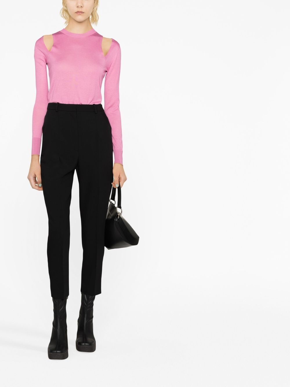 cut-out round-neck jumper - 2