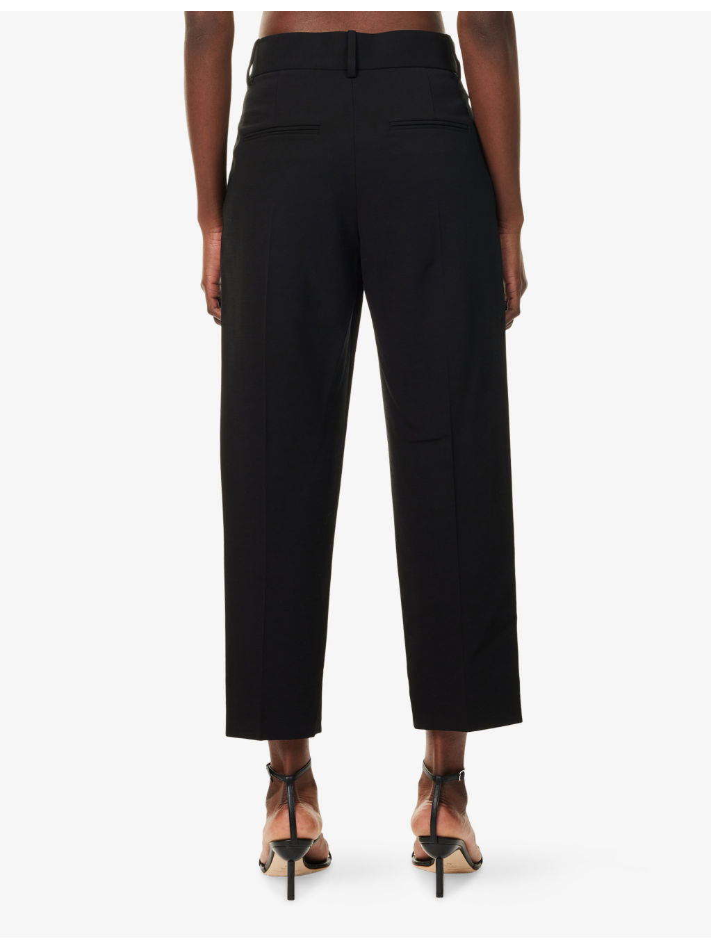 High-Rise Crop-Leg Stretch-Woven Trousers - 4