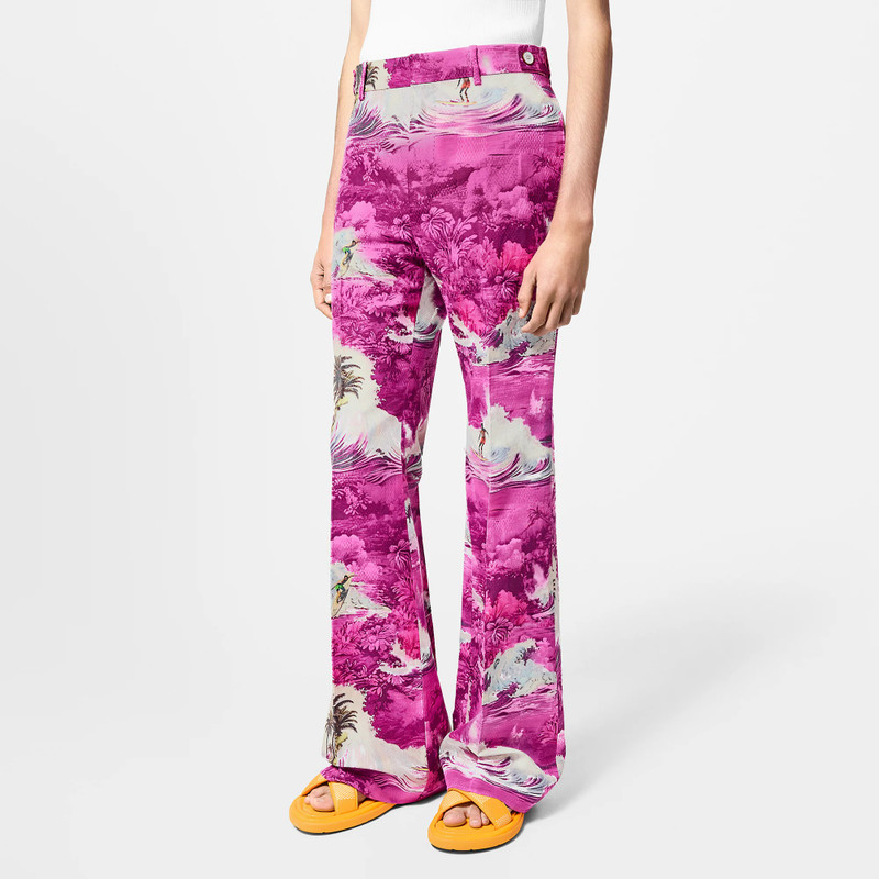 Cotton And Linen Blend Tailored Flared Pants 2