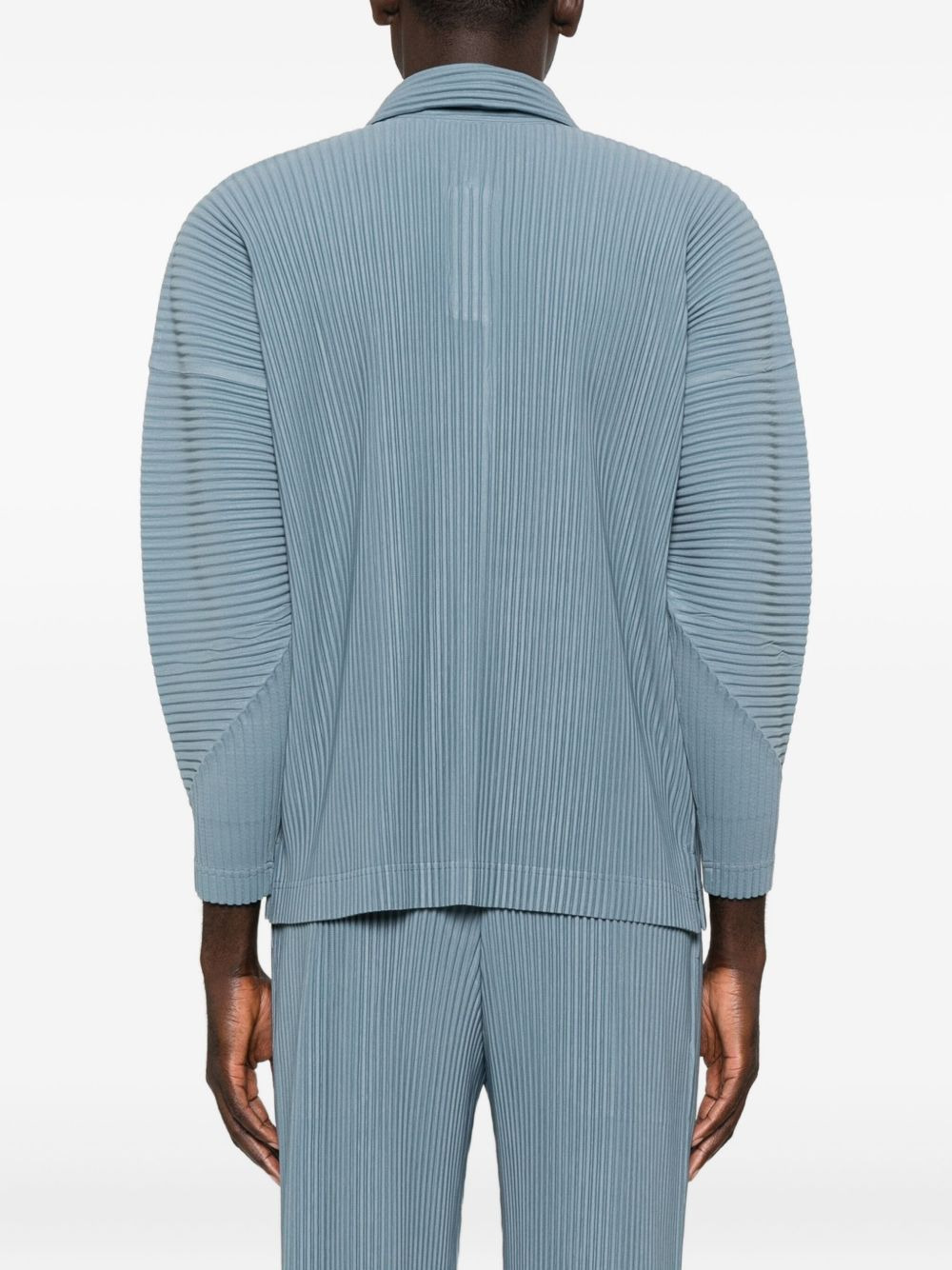 pleated long-sleeve polo shirt - 4