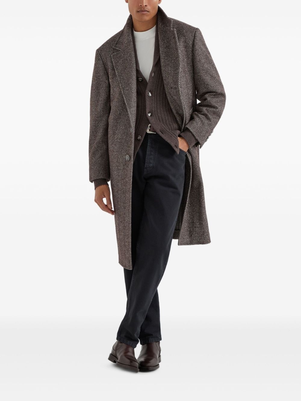 ribbed button-up cardigan - 2