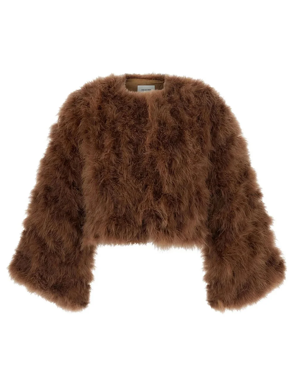 Crop Jacket with Feathers - 1