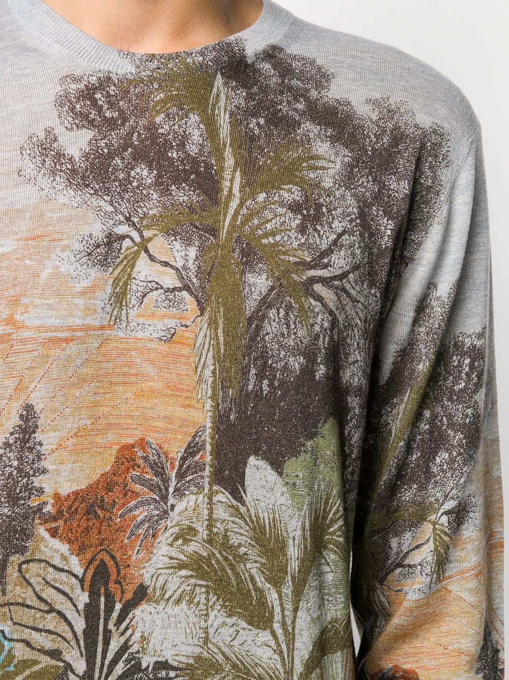 foliage-print jumper - 5