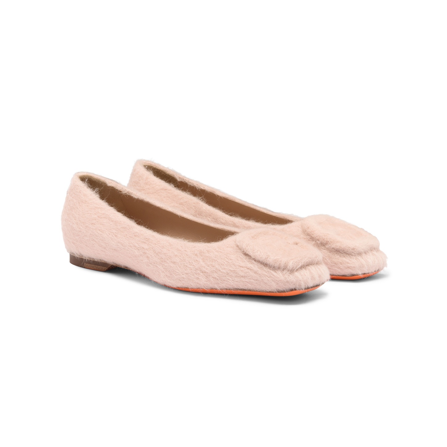 Women's pink wool ballet flat - 3