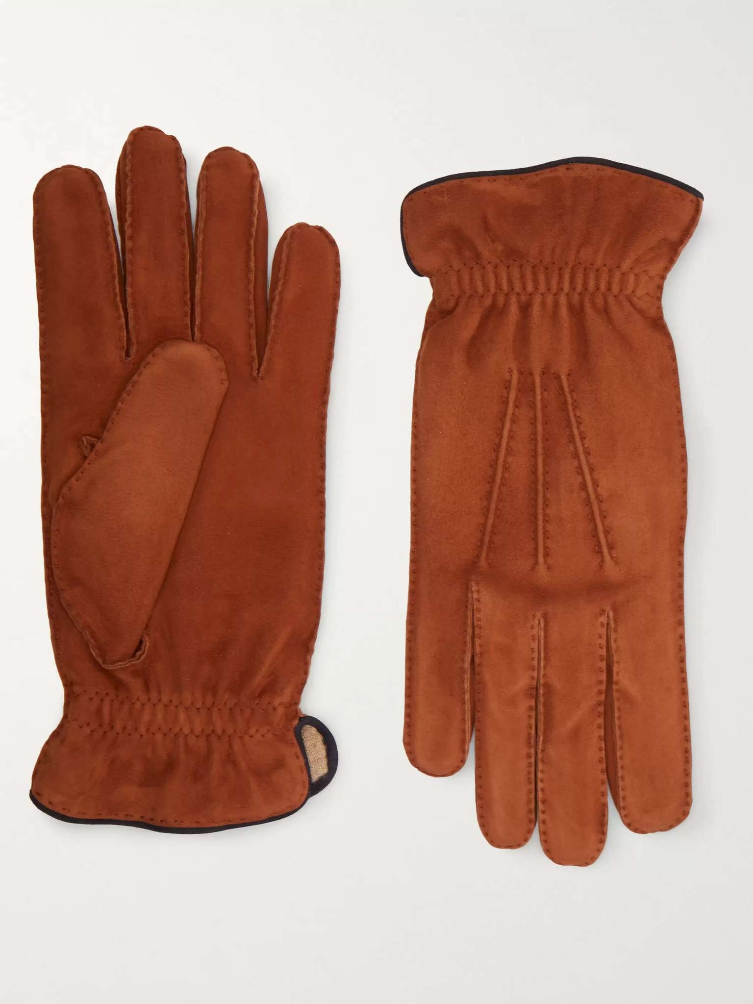 Cashmere-Lined Suede Gloves - 1