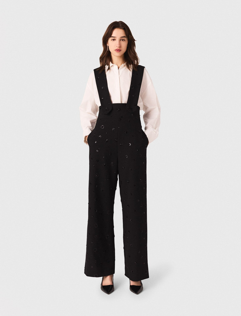 maje Embroidered trousers with braces outlook