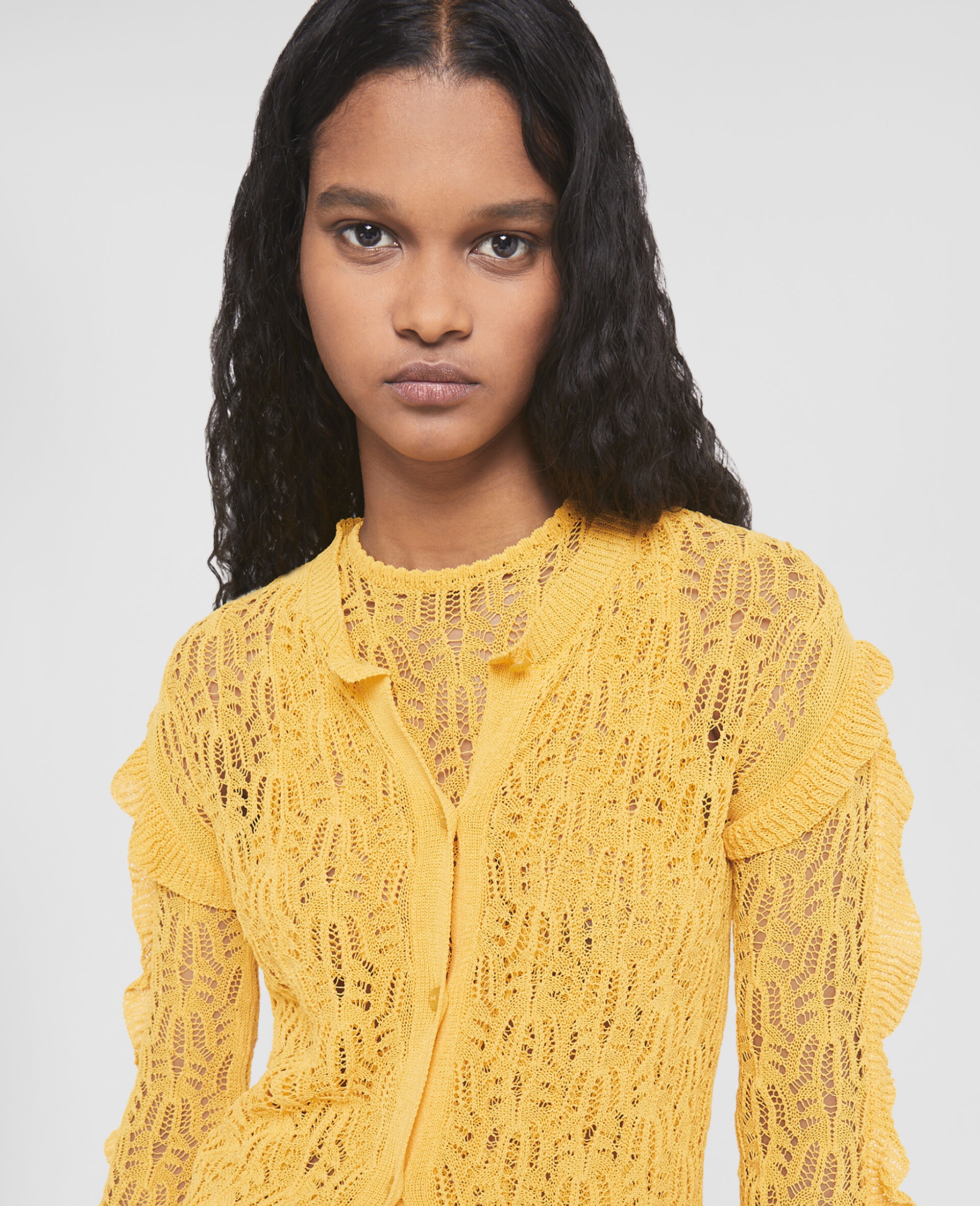 Pointelle Knit Cardigan - 4