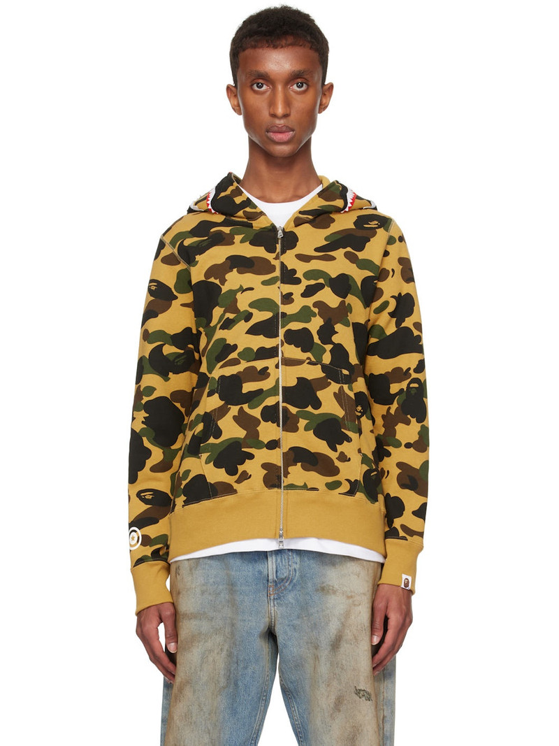 Yellow & Khaki 1st Camo 2nd Shark Full Zip Hoodie - 1