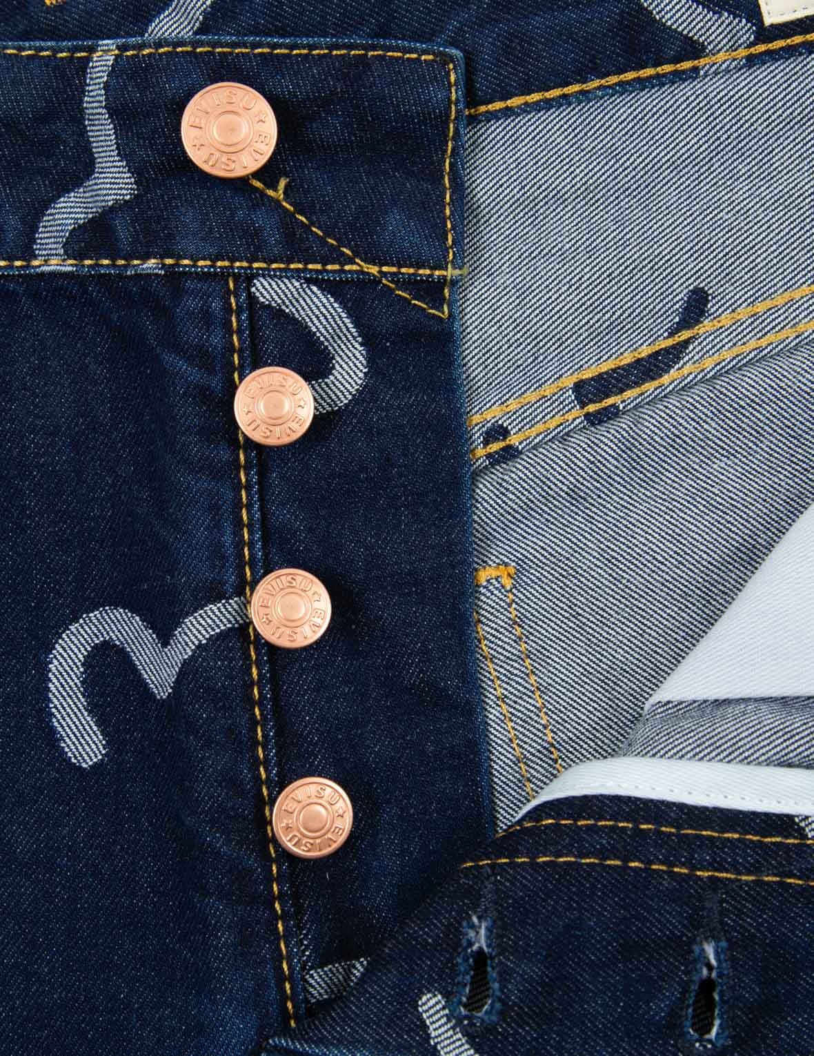 ALLOVER SEAGULL JACQUARD DENIM SHORTS - 9