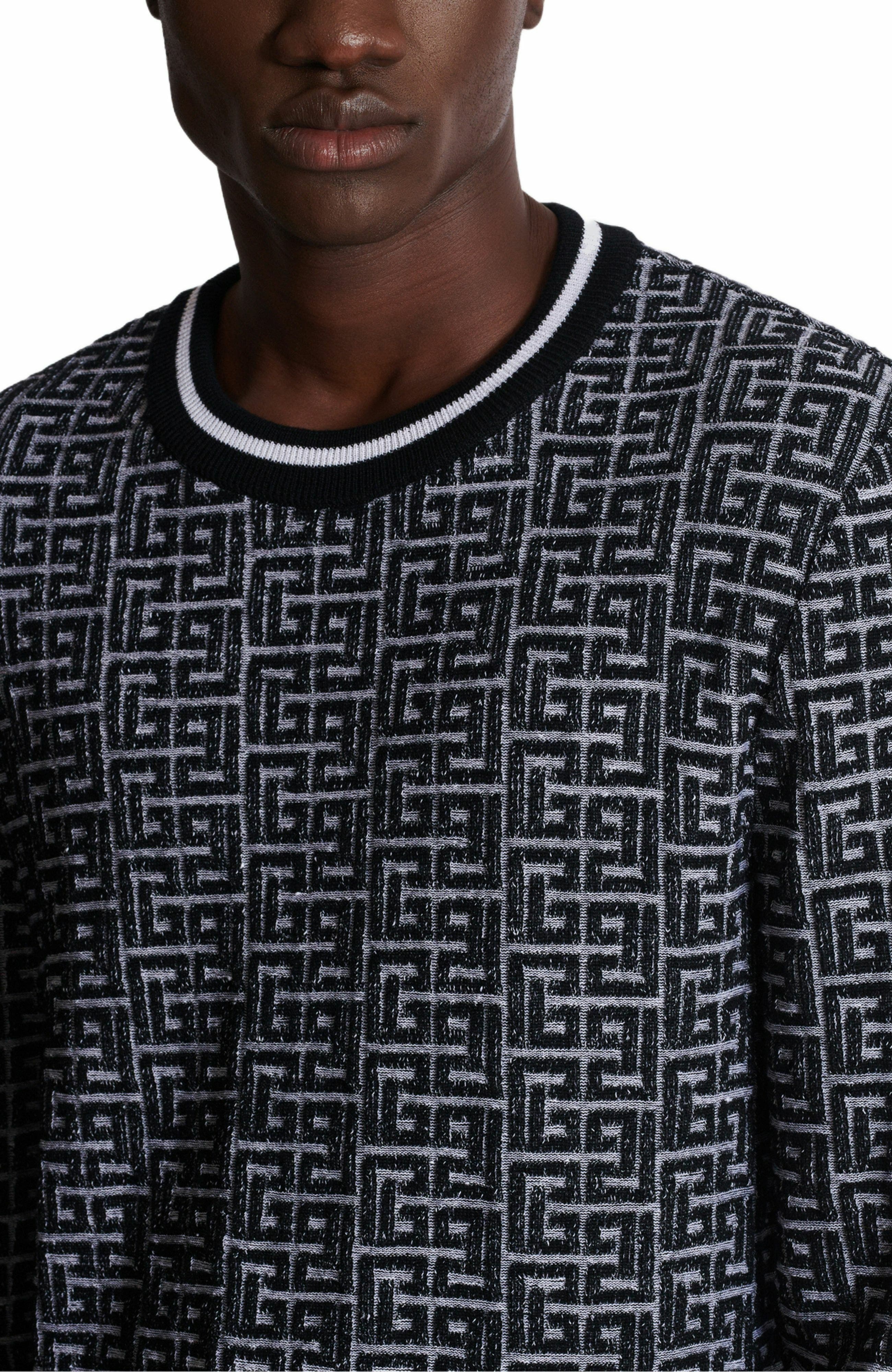 Balmain PB Labyrinth knit jumper in Black at Nordstrom - 7