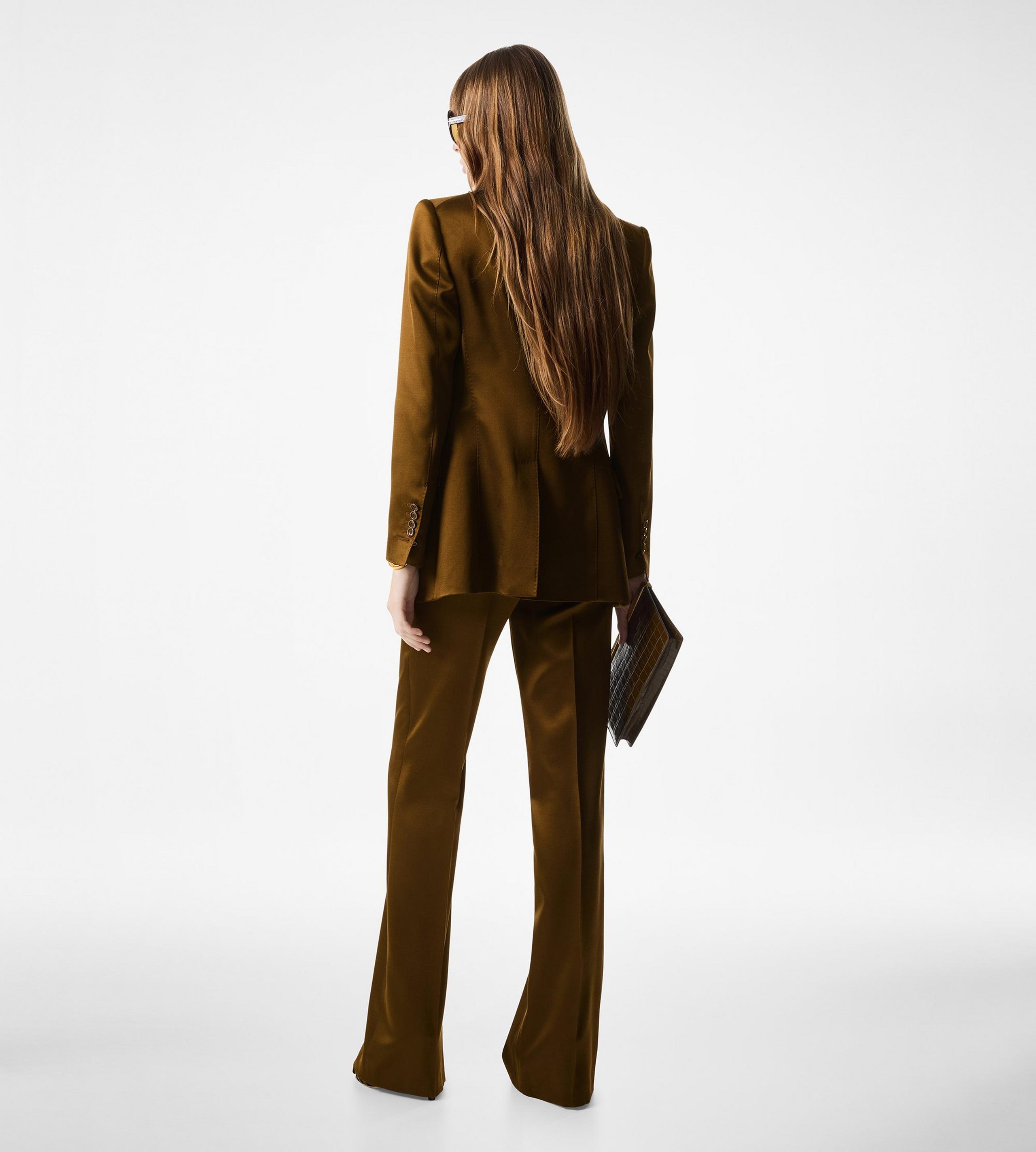 SILK AND WOOL TWILL "WALLIS" DOUBLE BREASTED JACKET - 3