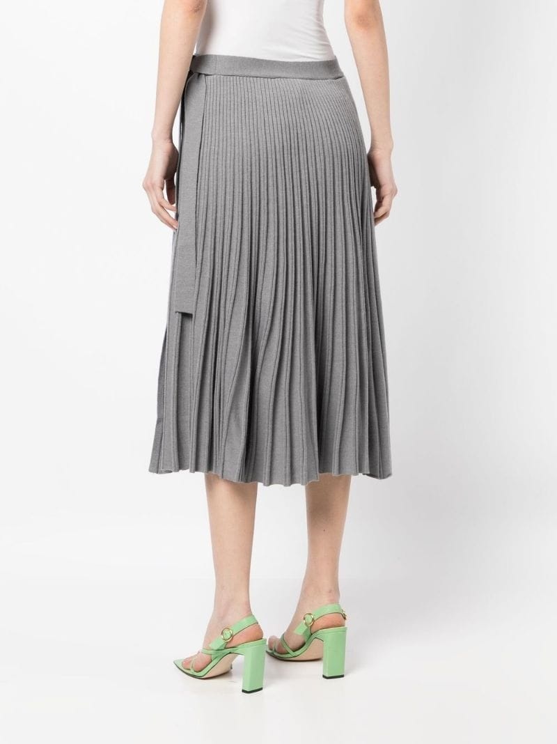 pleated wool-blend midi skirt - 4
