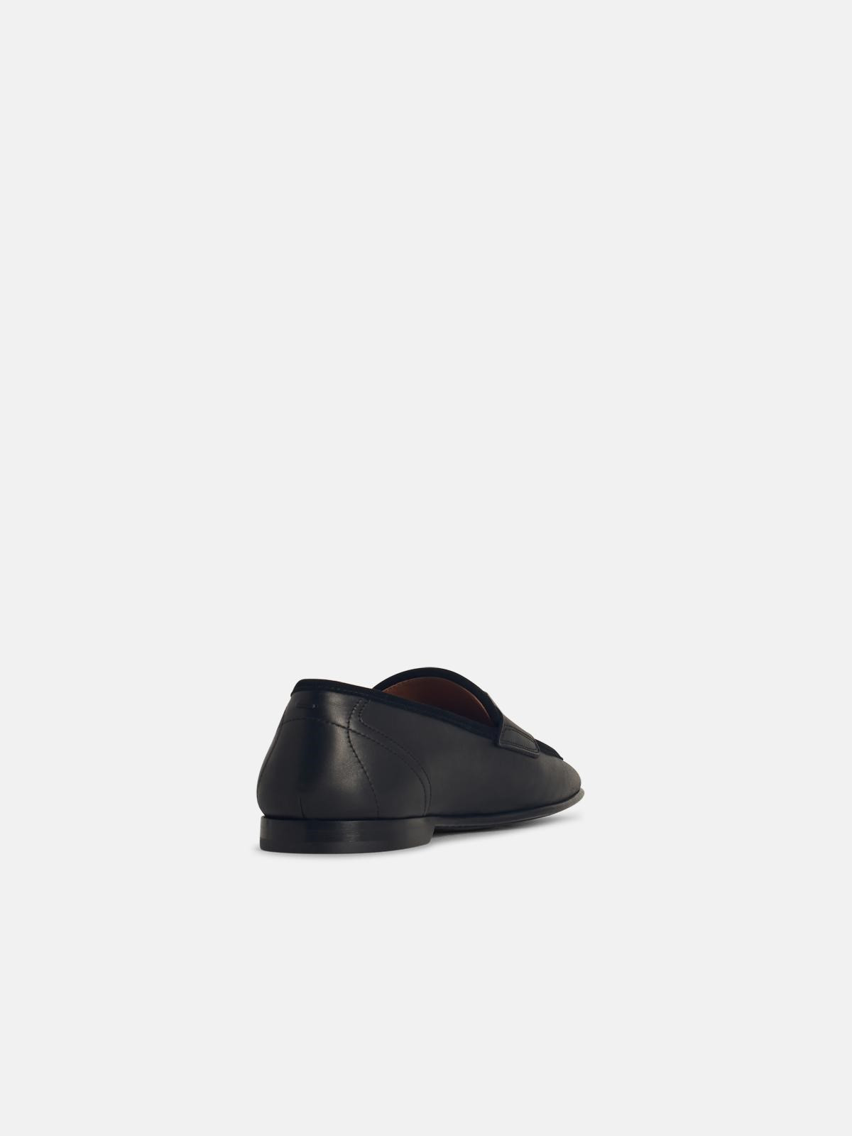 BLACK LEATHER LOAFERS - 3