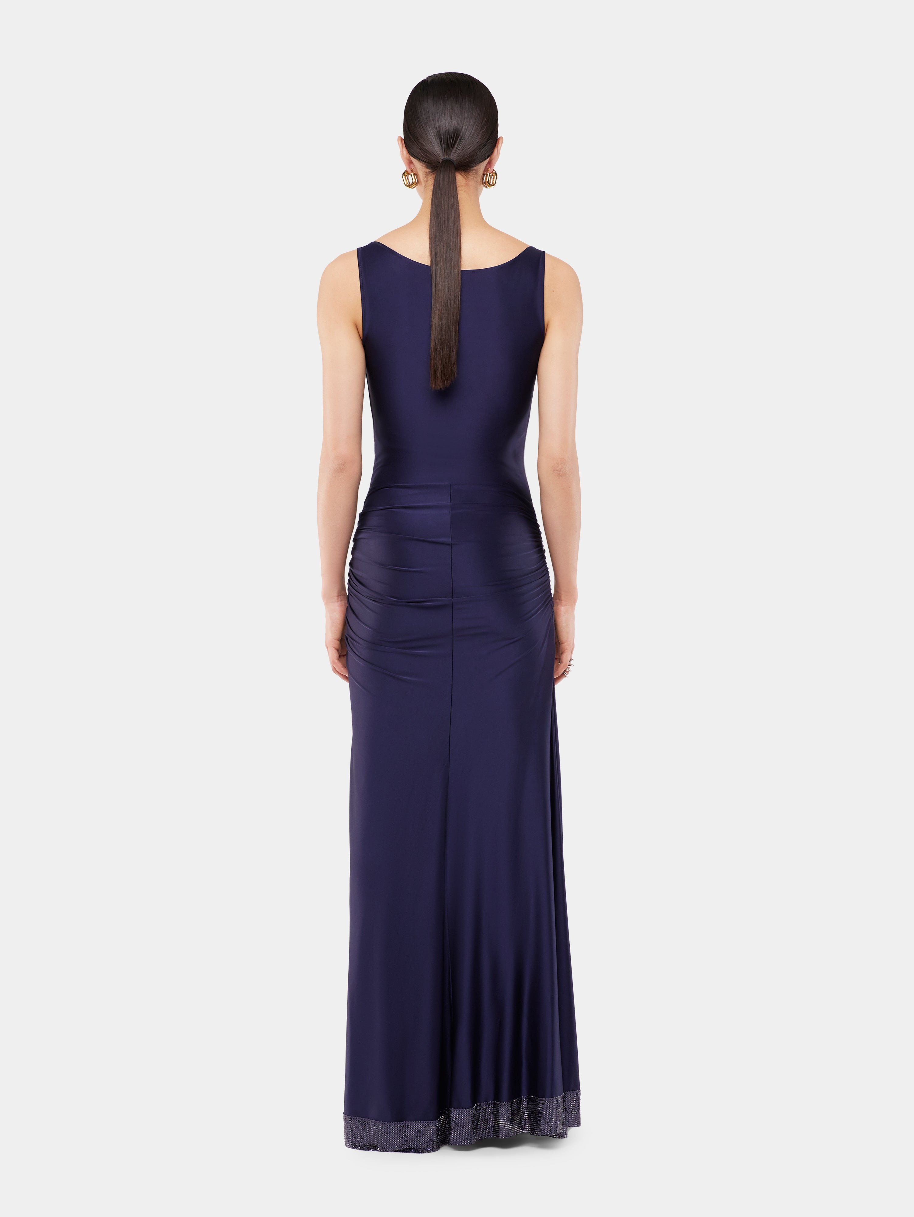 LONG DRESS IN MESH AND JERSEY - 3