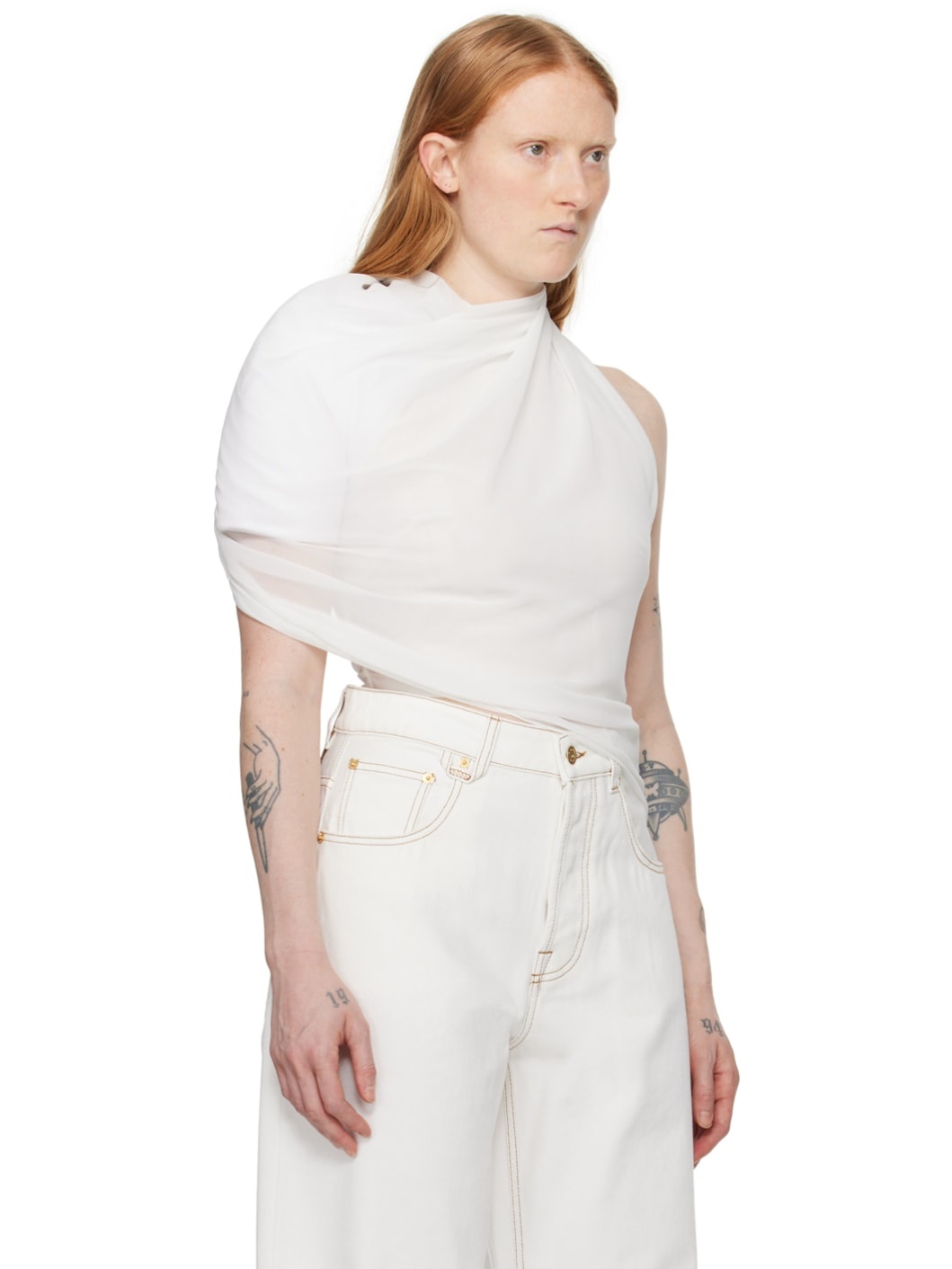 White Les Sculptures 'Le haut Pablo' Blouse - 2