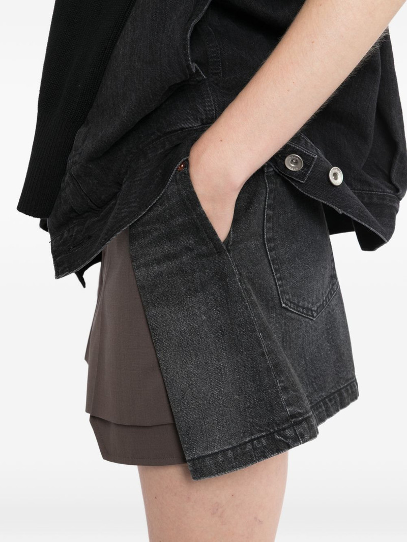 hybrid denim-panel shorts 5