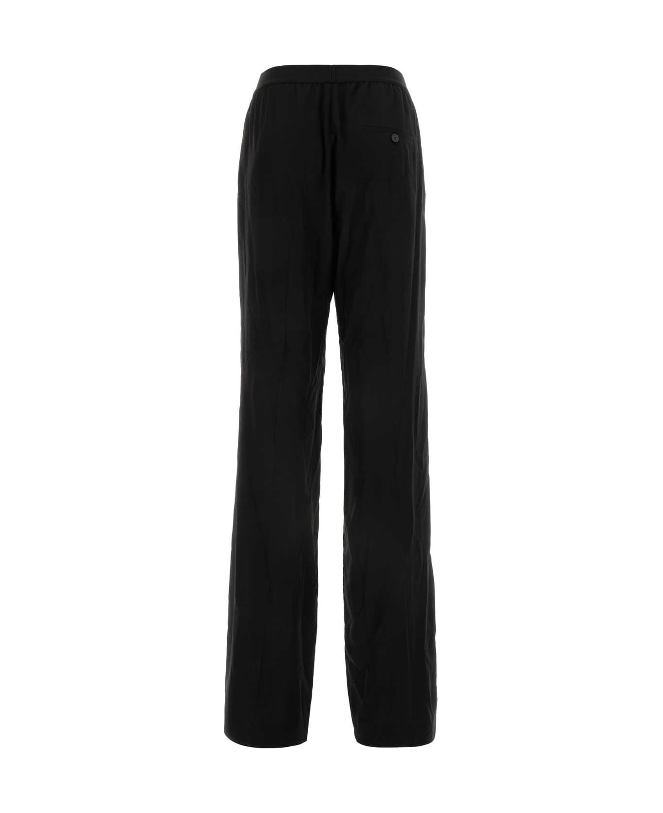 Black Cotton Wide-leg Pant - 2