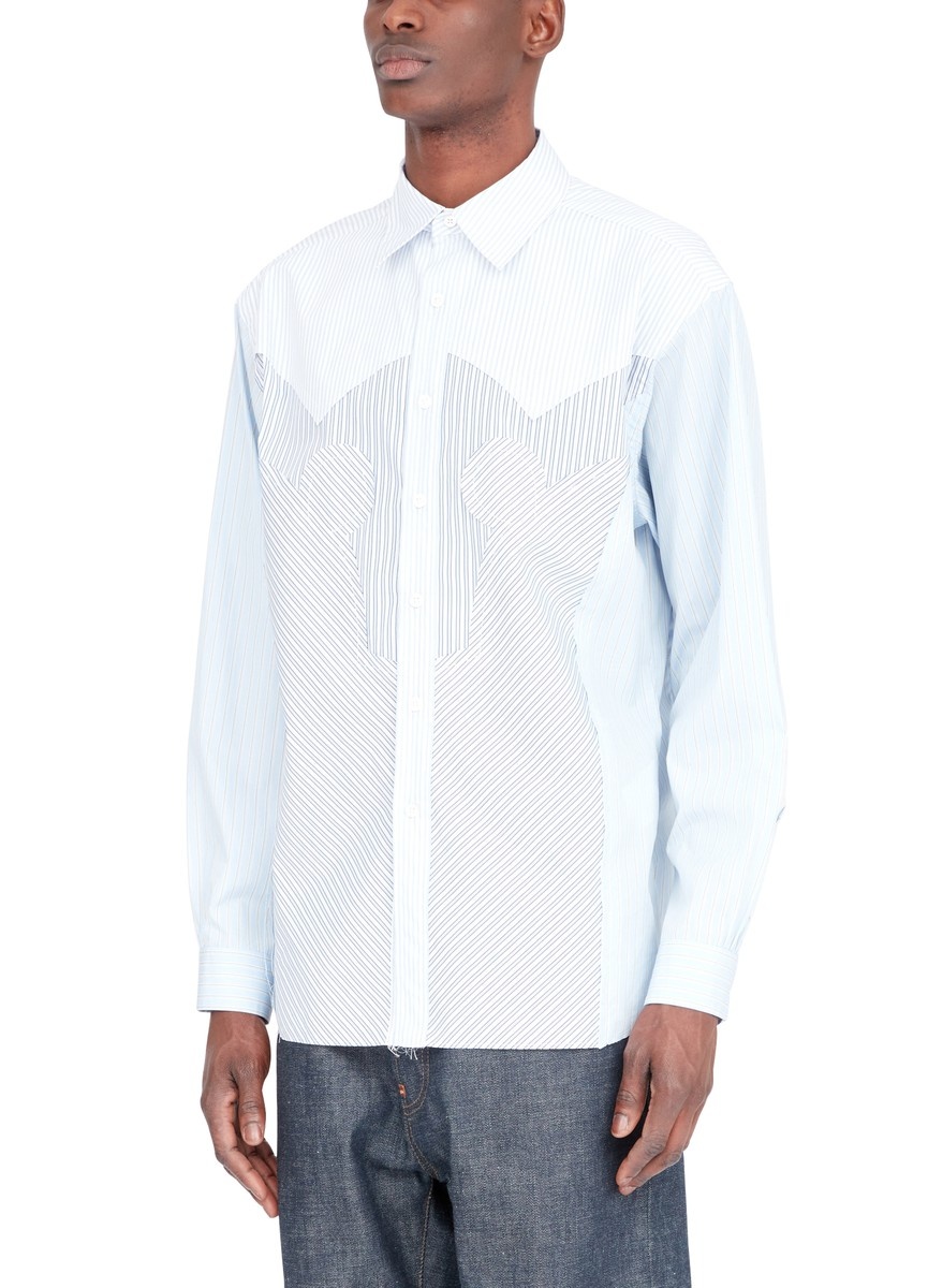Yoke stripe cotton shirt - 8