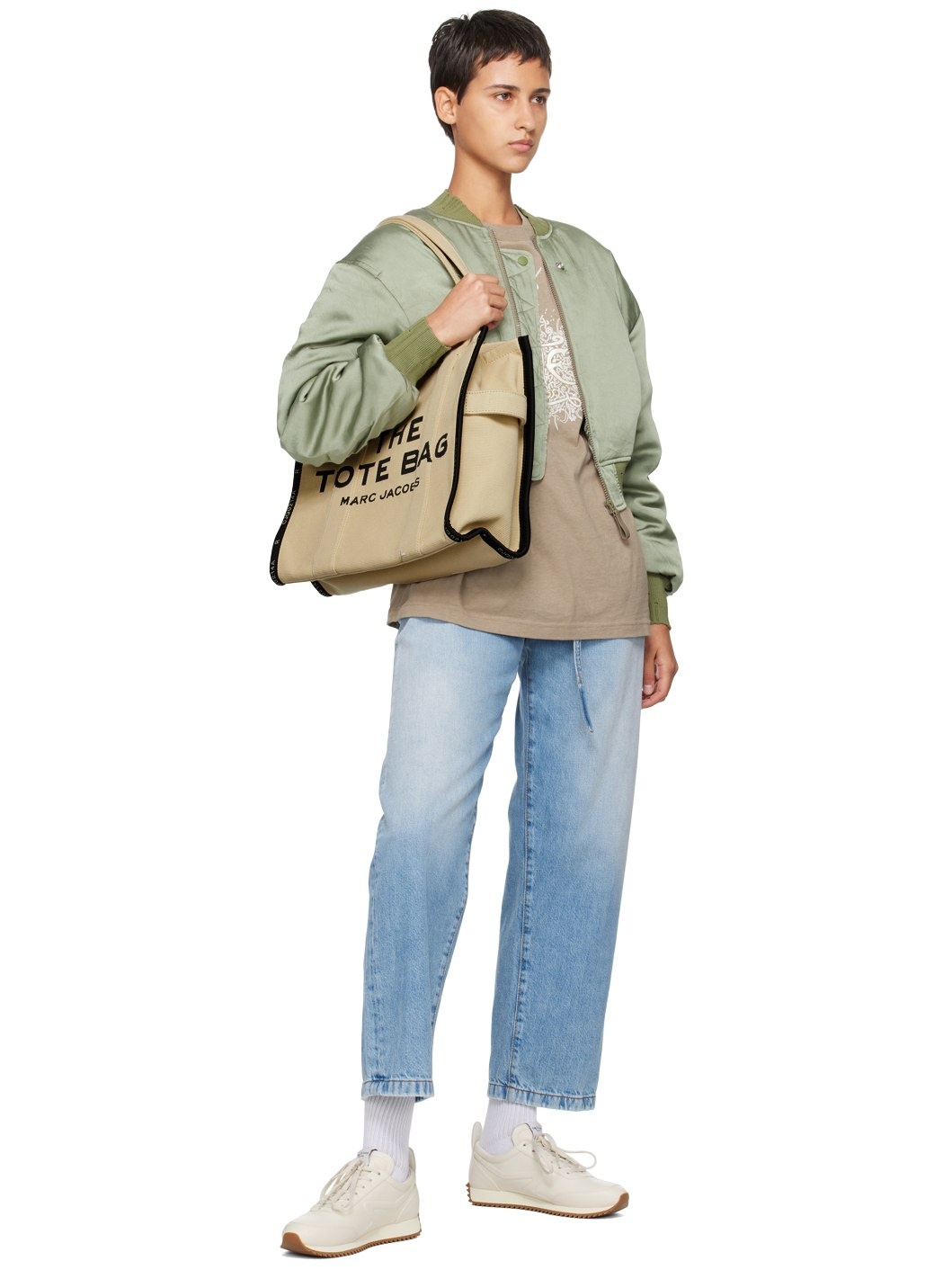 Beige Large 'The Jacquard' Tote - 4
