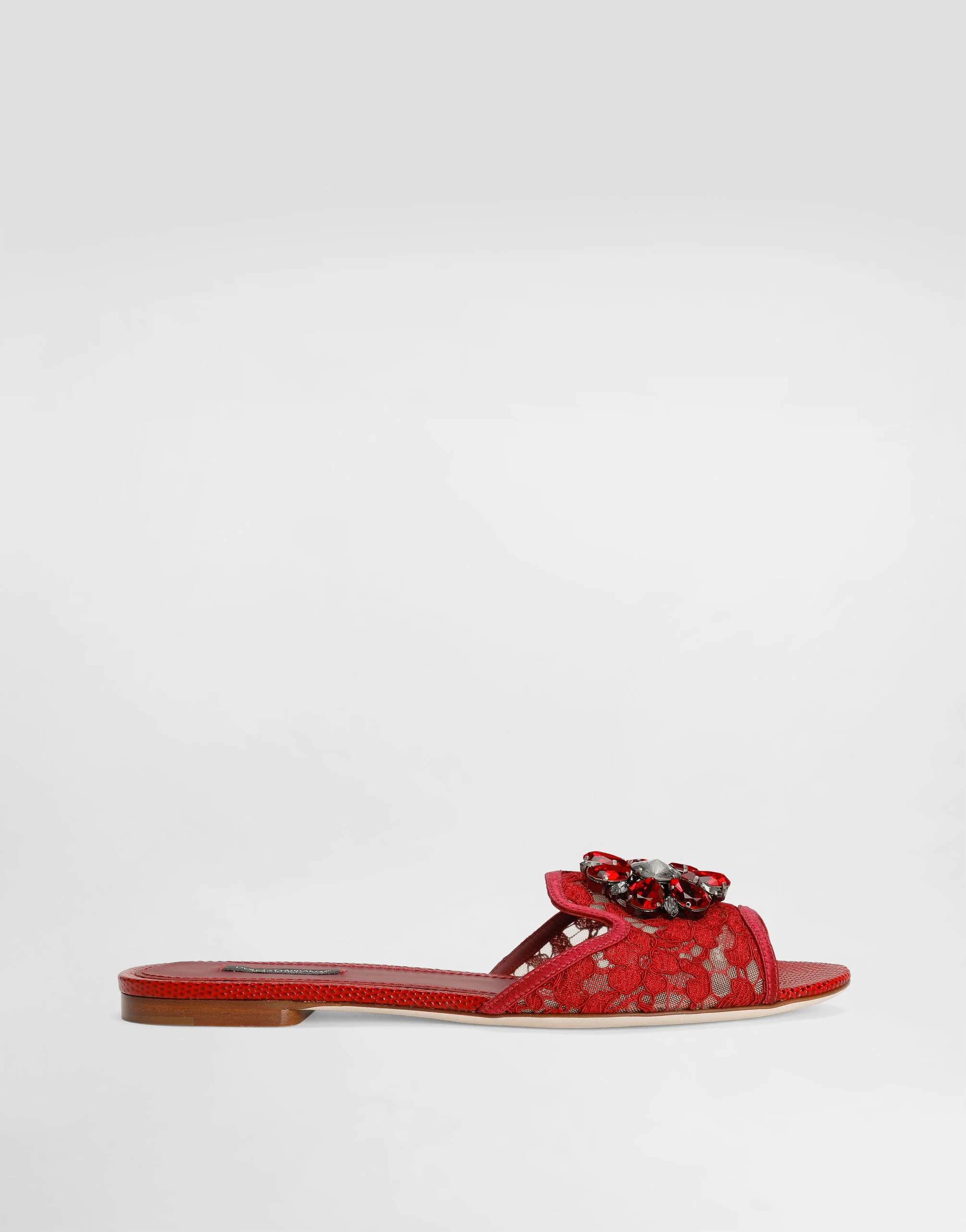 Slippers in lace with crystals - 1