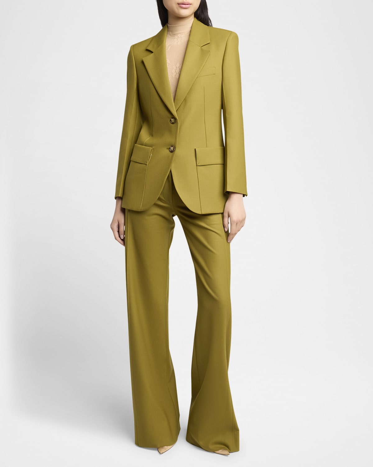 Victoria Beckham Patch-Pocket Single-Breasted Jacket