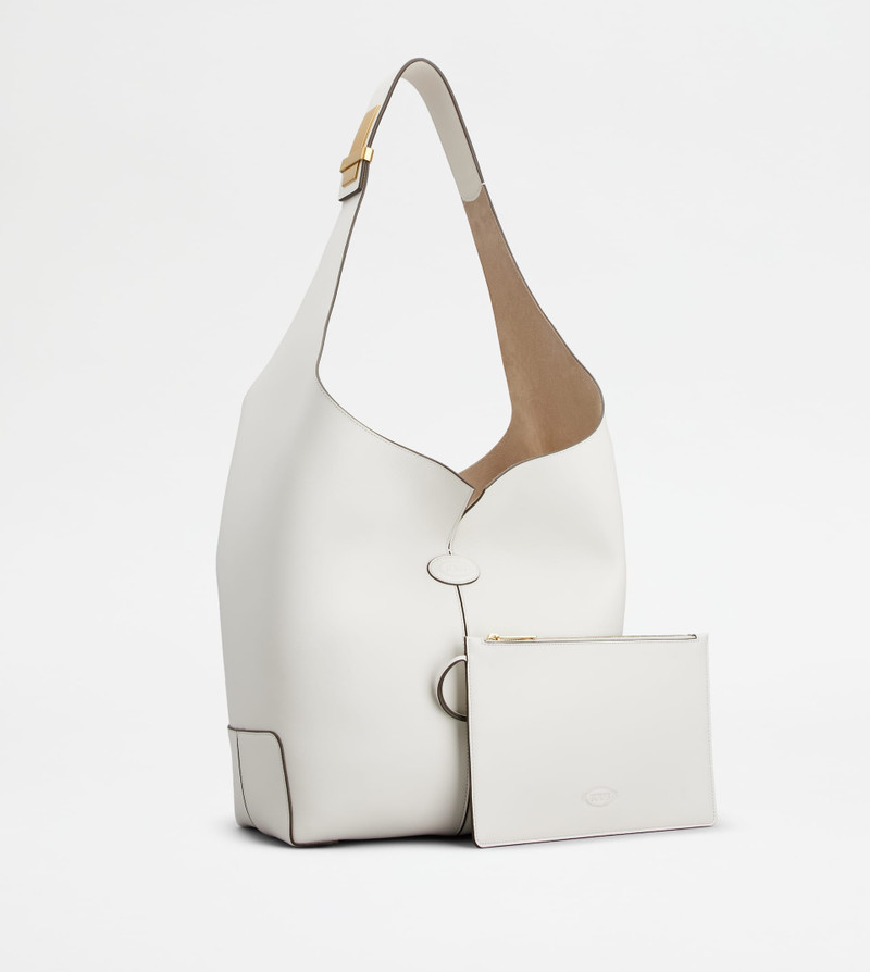 TOD'S DI BAG FOLIO SHOULDER BAG IN LEATHER LARGE - WHITE 3