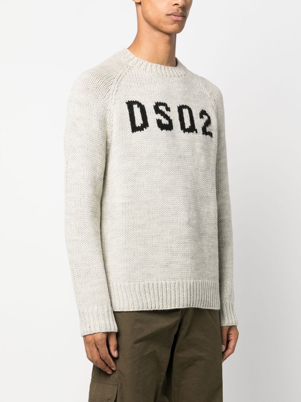 intarsia-knit logo wool jumper - 3