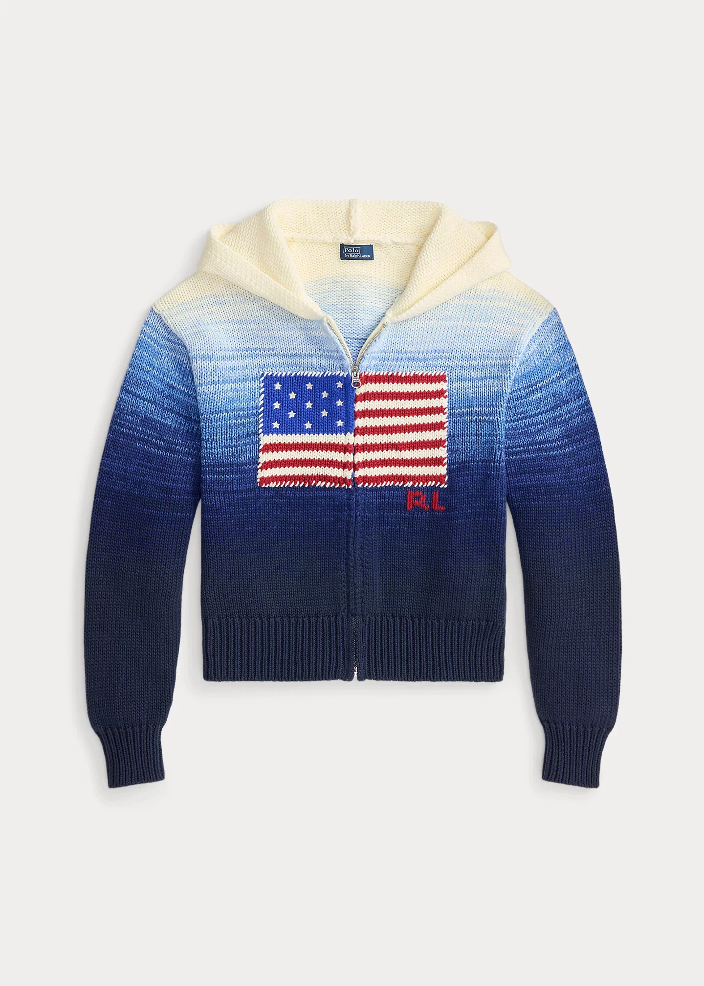 Flag Ombré Cotton Zip Hoodie - 1