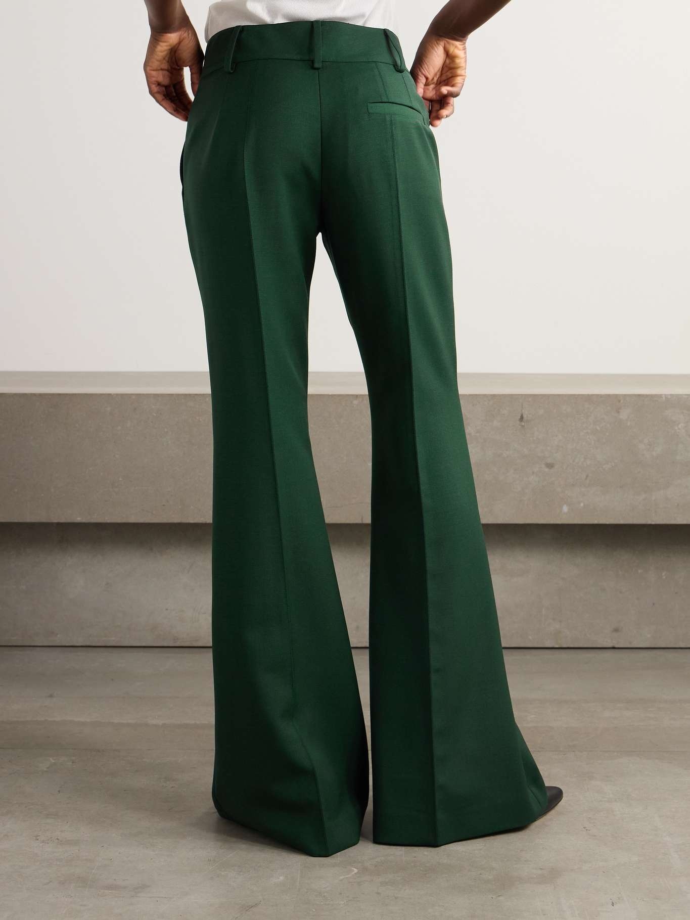 Rhein pleated wool flared pants - 4